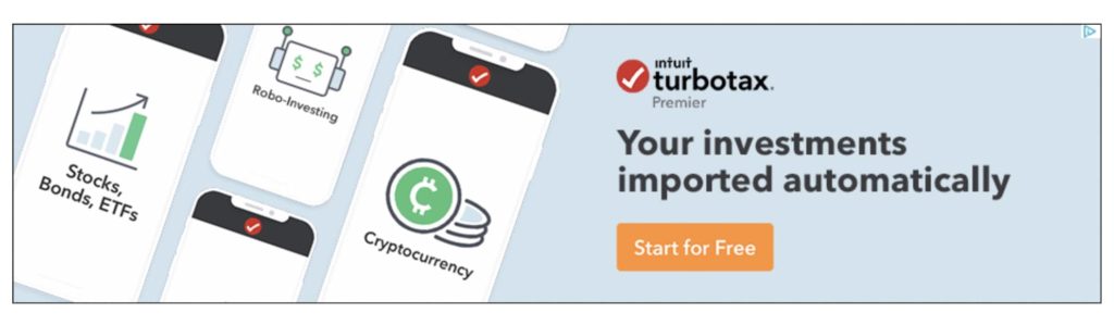 screenshot of an Intuit TurboTax on a news website