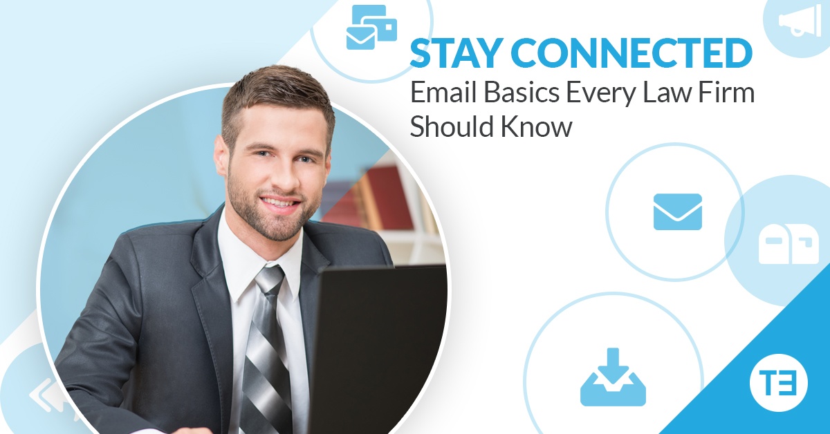 Happy man staying connected with law firm email basics