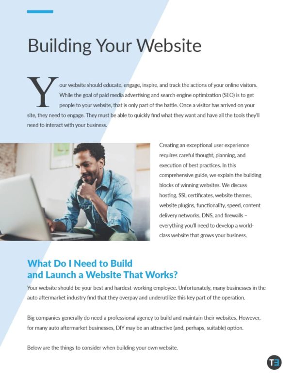 Start to Build a Winning Website - For Aftermarket Companies