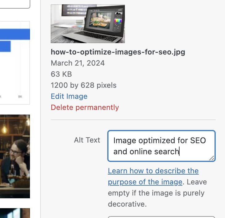 Adding image alt text for SEO on a website | Twelve Three Media