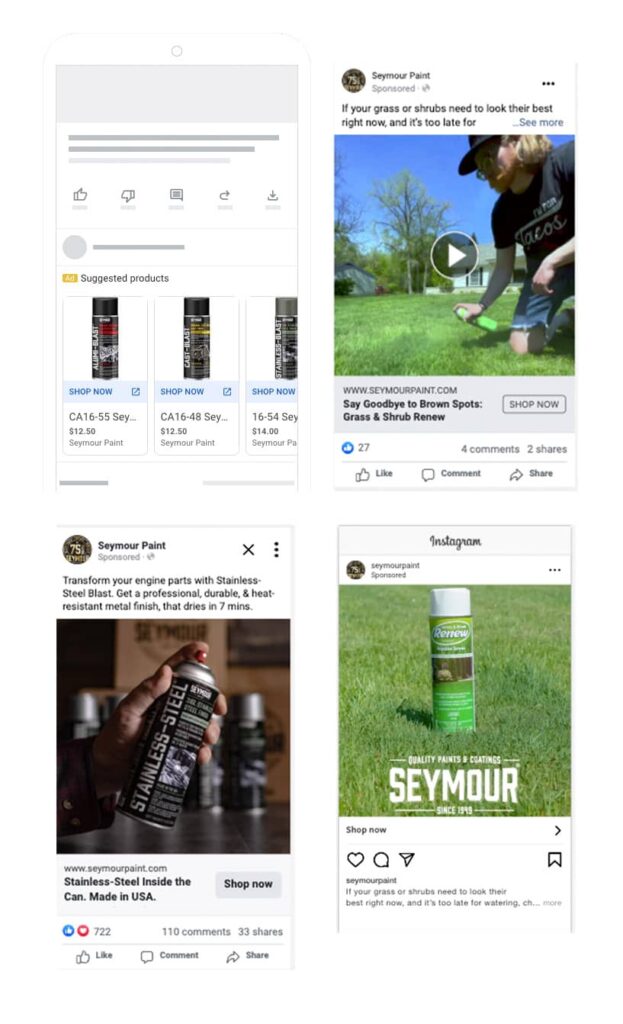 Targeted ads for Seymour Paint developed by Twelve Three Media