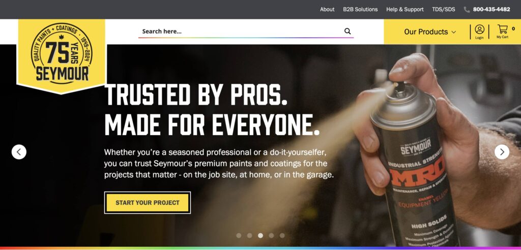Website homepage for Seymour after ecommerce-first redesign by Twelve Three Media